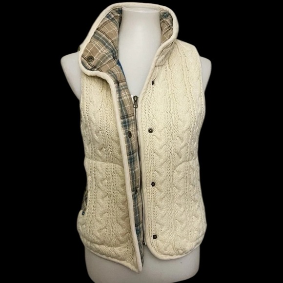 Vintage BB Dakota cotton blend sweater vest plaid outdoors fall winter ski - Picture 1 of 9